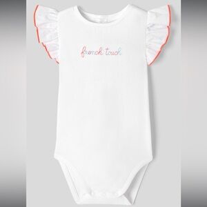 Jacadi Baby girl bodysuit with ruffled sleeves - “French Touch”